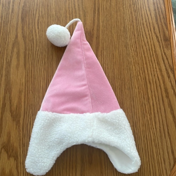 Babies snowman hat. Pink and white. - Picture 2 of 3